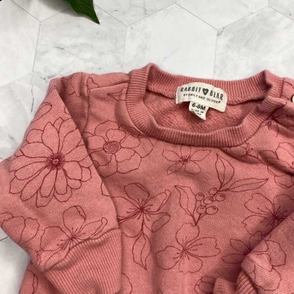Rabbit + Bear 100% Organic Cotton Pink Floral Outfit Size 3-6 months set - Picture 14 of 14